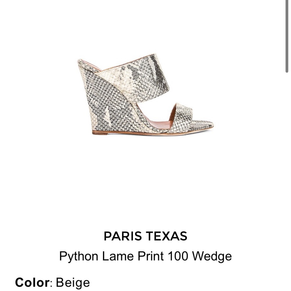 Paris Texas Python Lame Print 100 Wedge Select A … - image 2